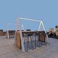 Modern Venue Outdoor Commercial Exterior Roof Commercial Exterior Roof Outdoor Bar Stool Release Small Venue 3d model