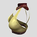 Burgundy And Gold Garment With Decorative Patterns Spaghetti Straps And Unique Design Details