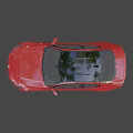 Red Car With Black Roof And Black Wheels Featuring UK License Plate Details