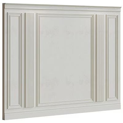 Modern White Wall Panel Design With Decorative Mouldings And Clean Lines 3d model