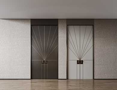 Modern Double Door Double Door Combination Entry Door Hotel Door Villa Door Solid Wooden Door Banquet Hall Door Office Door 3d model