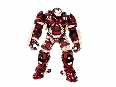 Smart Machine Red Armor Robotic Figure With Mechanical Joints And Metallic Design 3d model