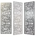 Modern Decorative Room Dividers With Intricate Geometric Laser Cut Patterns 3d model