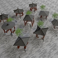 Chinese style pavilion landscape pavilion leisure pavilion four corner pavilion 3d model