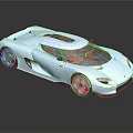 Light Blue Sports Car With Sleek Design Red Interior Black Roof And Silver Wheels
