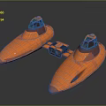 Orange Connected Twin Watercraft With Enclosed Cockpits And Modern Sleek Design