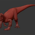 Realistic Tyrannosaurus Rex Dinosaur With Open Mouth And Brown Skin Texture