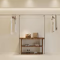 Minimalist Modern Clothing Store Interior With Hanging Racks Mirrors And Wooden Display Cabinets