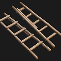 Rustic Handmade Wooden Ladders With Natural Wood Material For Home Decoration And Daily Use