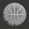 White Basketball Shaped Decorative Sphere With Honeycomb Perforated Surface Design 3d model