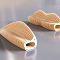Two Modern Wooden Leisure Chairs With Wave Pattern And Smooth Hollow Structure