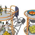 Commercial Mobile Serving Carts With Wheels Multi Tier Storage For Fruits Bottles And Bowls