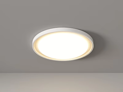 White Round Modern Ceiling Light with Soft Illuminated Glow for Home 3d model
