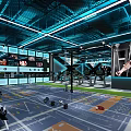 Modern Fitness Gym Interior With Workout Equipment And Open Layout Design