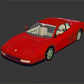 Red Ferrari Two Door Sports Car With Light Colored Interior And Sleek Design