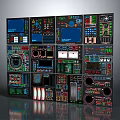 Industrial Control Panels With Multiple Buttons Screens And Indicator Lights Design 3d model