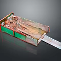 Red And Green Dump Truck Model With Open Bed And Soil Stones Wood Debris