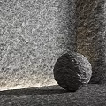 Gray Stone Component With Rough Wall Texture And Round Stone Ball