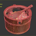 Wooden Design Electric Cooker Appliance With Inner Pot And Serving Spoon