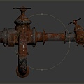 Industrial LOFT water pipe pipe valve iron pipe 3d model