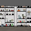 New Ornaments Combination Bookshelf Bookcase Teapot 3d model
