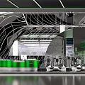 Modern Fitness Gym Interior Featuring Workout Equipment Green Reception And Stylish Lighting Design