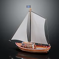 Modern Sailing Cartoon Sailing 3d model