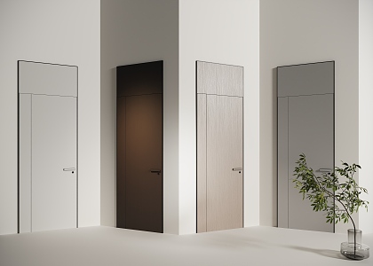 Minimal Room Door Suite Door Open Swing Door 3d model