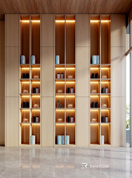 Modern Bookcase Glass Door Decoration Wine Cabinet Glass Door Cabinet High Cabinet Side Cabinet Bookcase texture