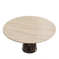 Elegant Round Table With Metallic Top And Dark Marble Spherical Base Design Elements 3d model