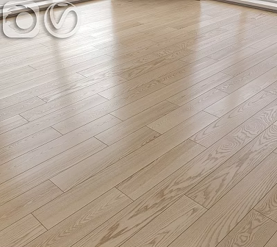 Light Colored Hardwood Flooring With Natural Wood Grain And Glossy Surface 3d model