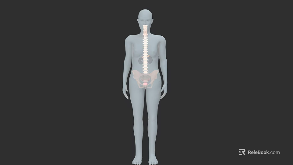 Human Pelvic Organs Anatomy 3D Model with Skeletal Structure Visualization 3d model
