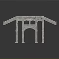 Stone Arch Bridge Structure With Multiple Piers Arches And Textured Surface