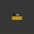 Yellow Joyace Double Burner Gas Stove with Silver Burners and Black Control Knobs