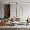 Modern sofa coffee table combination 3d model