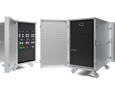 Commercial Wheeled Equipment Featuring Metal Construction Control Panel Mesh Door And Drawers 3d model