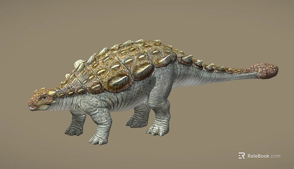 Realistic Ankylosaurus Dinosaur Figure With Armored Body And Spiked Back 3d model 