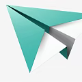 Teal Origami Paper Airplane With Simple Geometric Shape And Minimalist Design Style