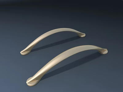 Golden Curved Cabinet Handles For Modern Drawer And Furniture Use 3d model
