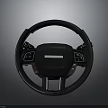 Car Black Steering Wheel With Multifunctional Controls Modern Interior And Central Logo 3d model