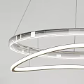 Sleek Modern Circular Chandelier With Double Ring Design And Brushed Metal Frame