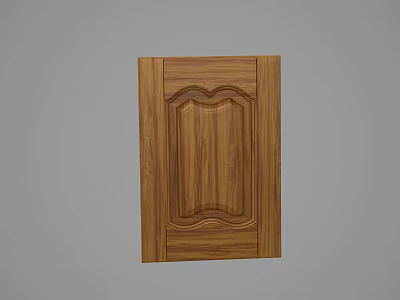 Wooden Hinged Door With Decorative Design And Natural Wood Grain Texture 3d model