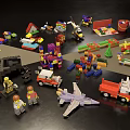 Modern Lego Building Blocks Wagon Toys 3d model