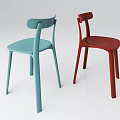 Modern Blue And Red Bar Stools With Minimalist Design And Sleek Structure