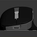 Modern Black Ergonomic Wireless Mouse With Scroll Wheel And Side Buttons