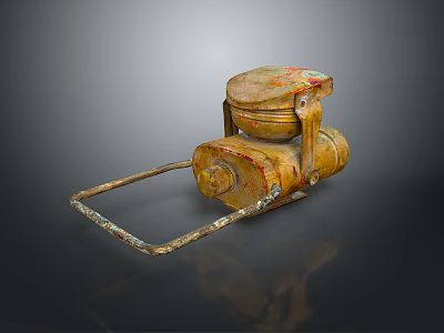 Old Rusty Vintage Mechanical Device With Metal Handle And Aged Parts 3d model