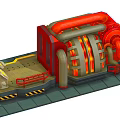 Modern generators Equidistant installation Power plant generators 3d model