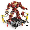 Iron Man Building Blocks Detailed Action Figure Model With Mechanical Parts And Display Stand