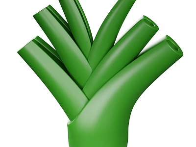 Fresh Green Onions Bunch With Vibrant Green Stalks And White Bulbs 3d model