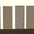 Solid wood swing door single door bedroom solid wood door 3d model